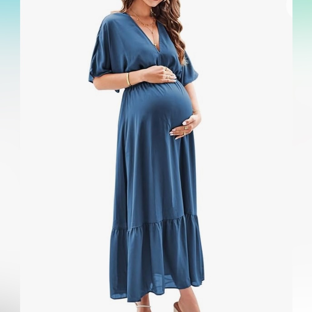 Blue maternity dress